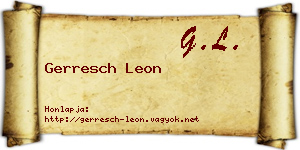 Gerresch Leon névjegykártya